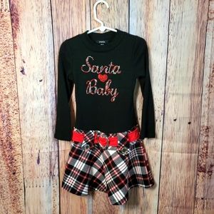 Zunie Girls Christmas Dress Santa Baby, Size 5